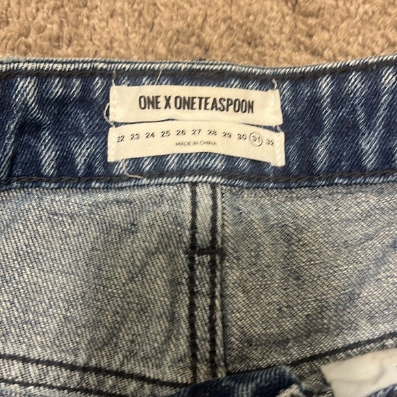 One Teaspoon High Waist Bandit Denim Shorts Size 31 - Picture 9 of 12
